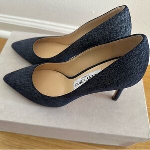 Jimmy Choo Romy 85 Denim Heels